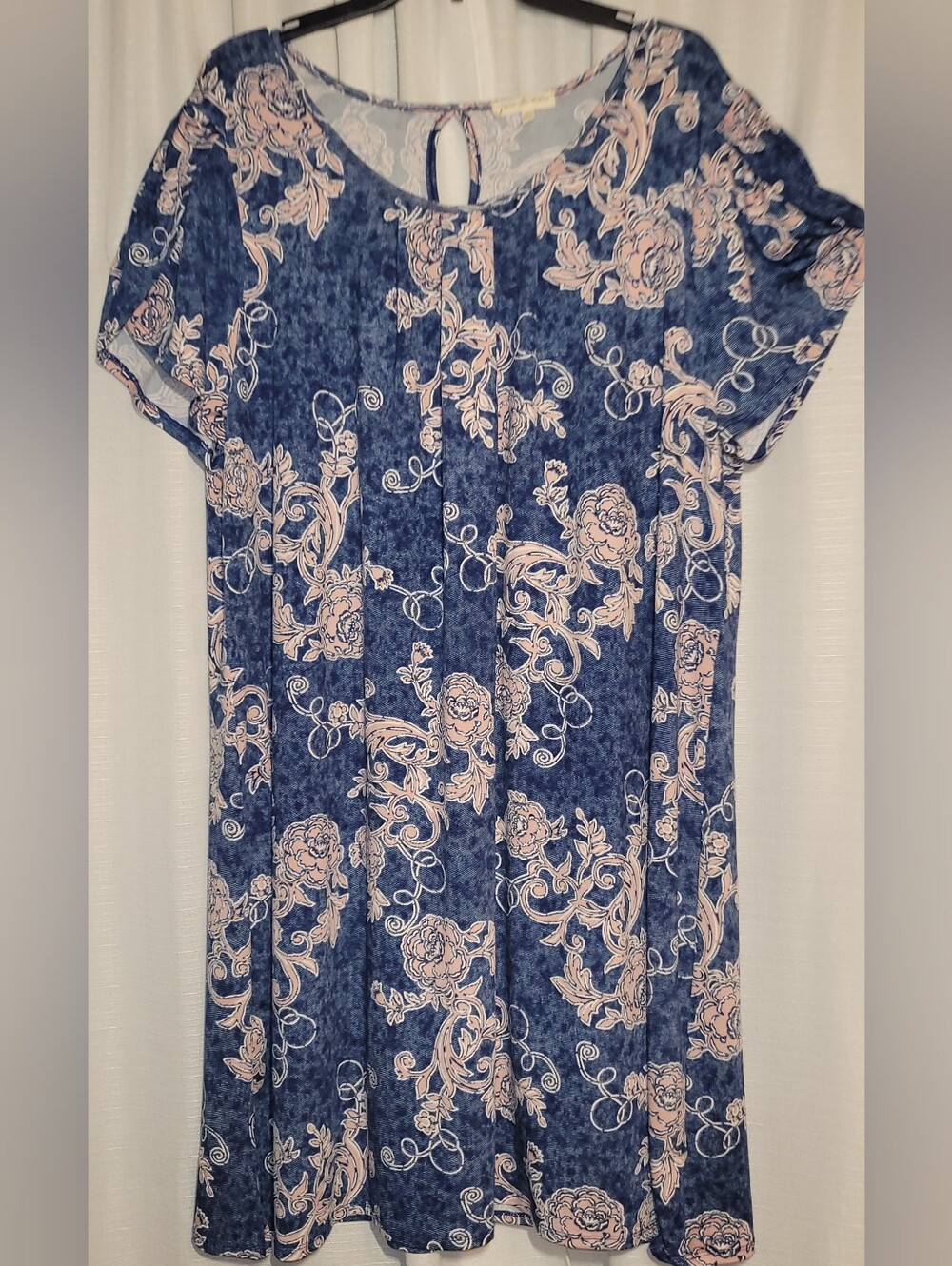 Joie De Vivre Blue Floral Short-Sleeve Dress